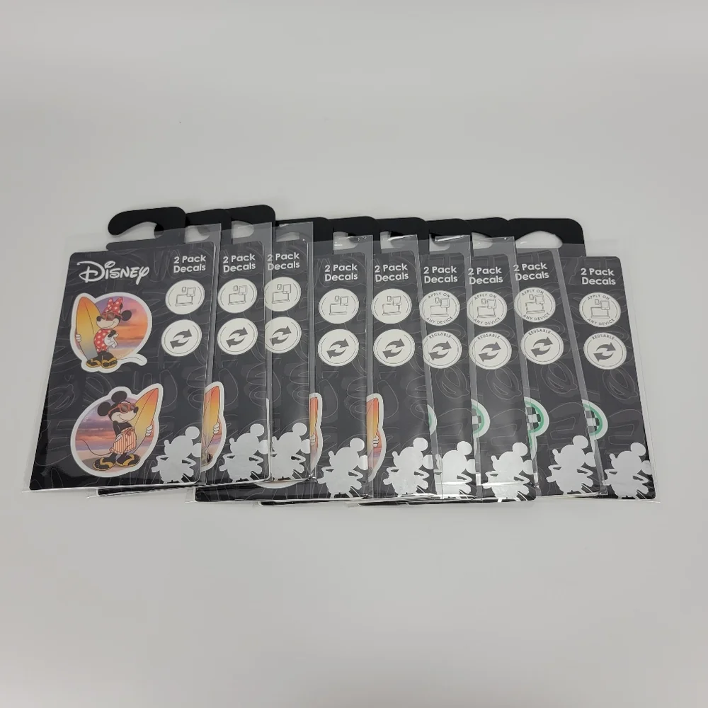 Lot Of 9 Disney Mickey Minnie Mouse And Friends 2-Pack Reusable Adhesive Decals